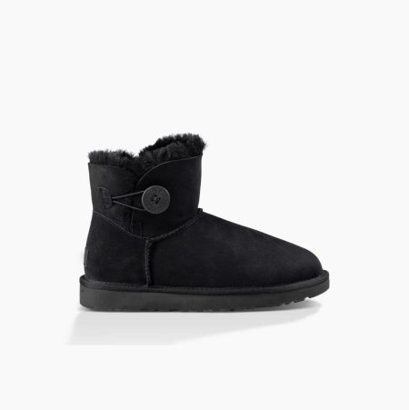 UGG Mini Bailey Button II Black Boots for Women (XFLS45098)